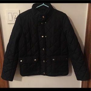 J Crew Quilted Black Coat